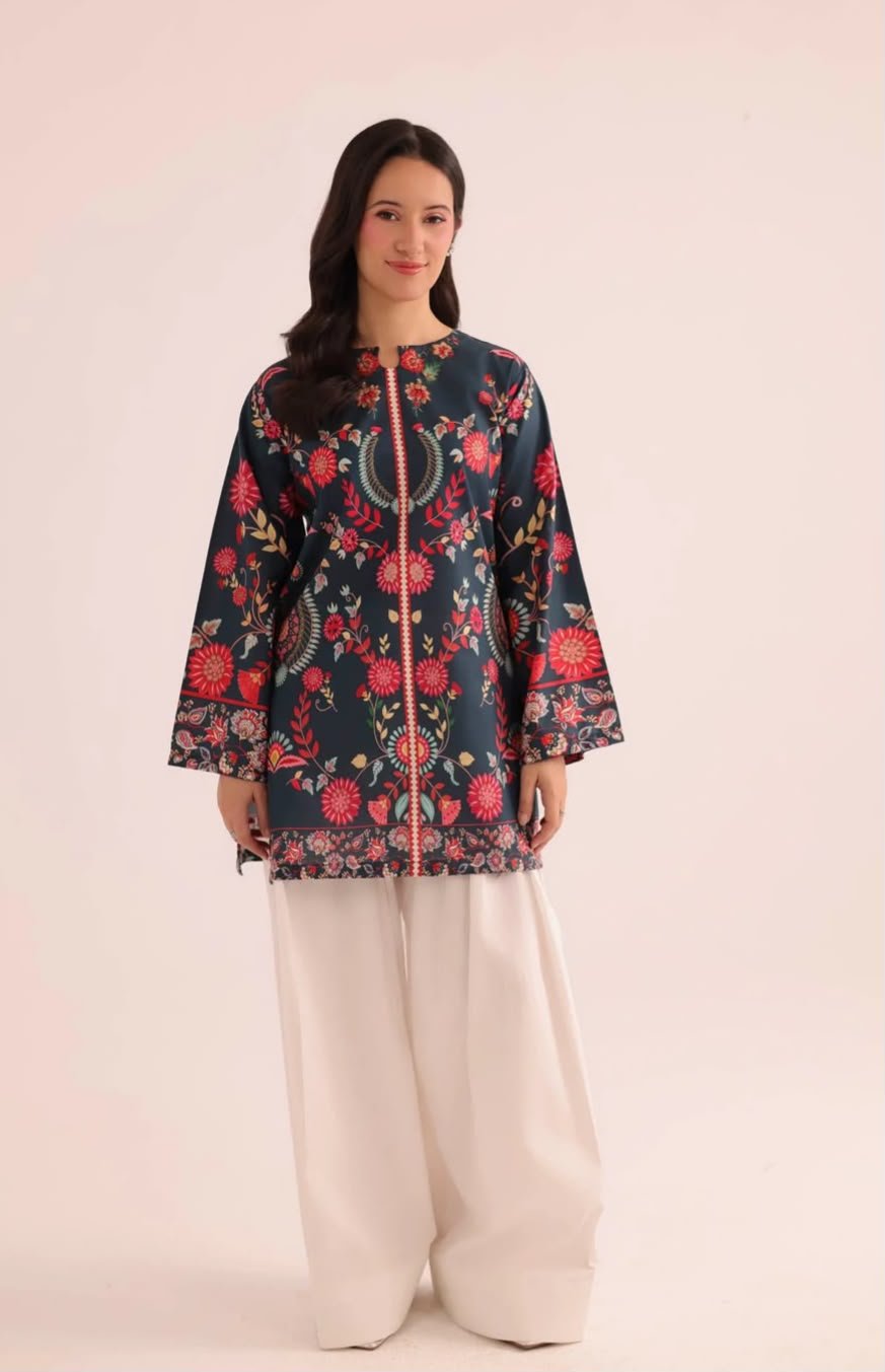 Digital Printed Kurti for Women | Doria Lawn Ethnic Kurti | 2 Piece Pakistani Dress