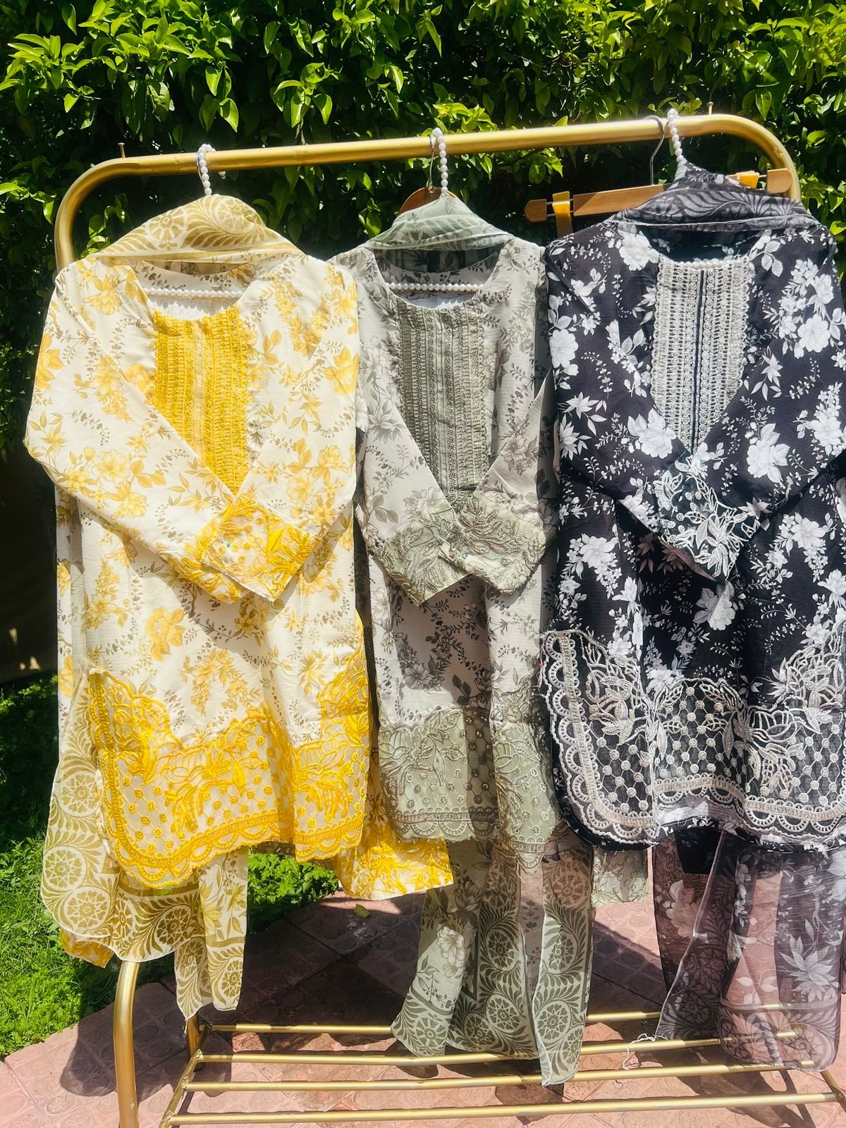 Digital Printed Farshi Shalwar & Short Shirt 3-Piece – Available in 6 Colors Image 2